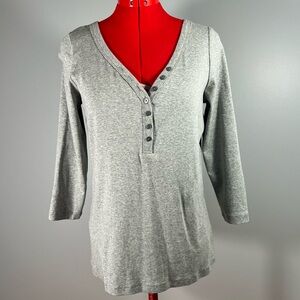 NWT Grey 3/4 sleeve henley size M
